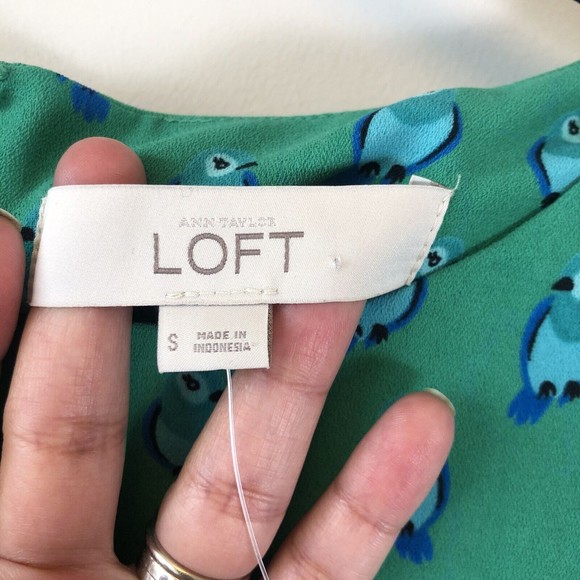 LOFT Sheath Dress Parrot Print 3/4 Sleeve Office Work Kitchy Small NWT’s - Picture 8 of 12